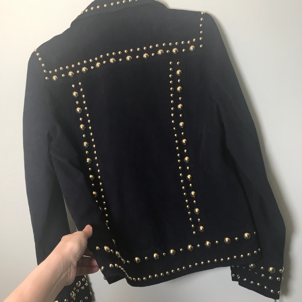 Trina Turk STUDDED LEATHER NWT $798 Jacket RARE S - Picture 7 of 9